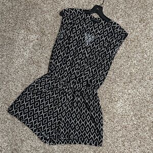 Banana Republic Black and White Diamond Short Romper